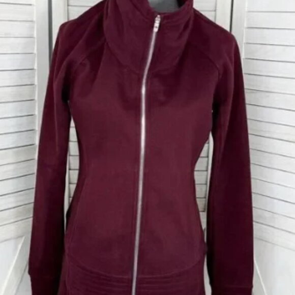 Lululemon Radiant Jacket II Burgundy Size 8 Fleece Full Zip W4BGCS - Picture 2 of 6